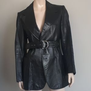 Vintage | Tailored Leather Blazer  Jacket
